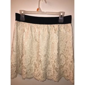 White lace skirt